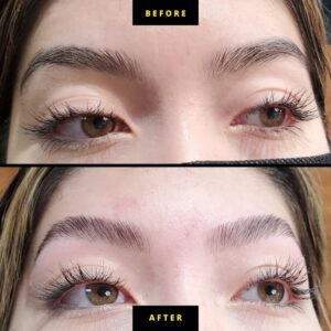 Before and After Brow Lamination in Long Beach
